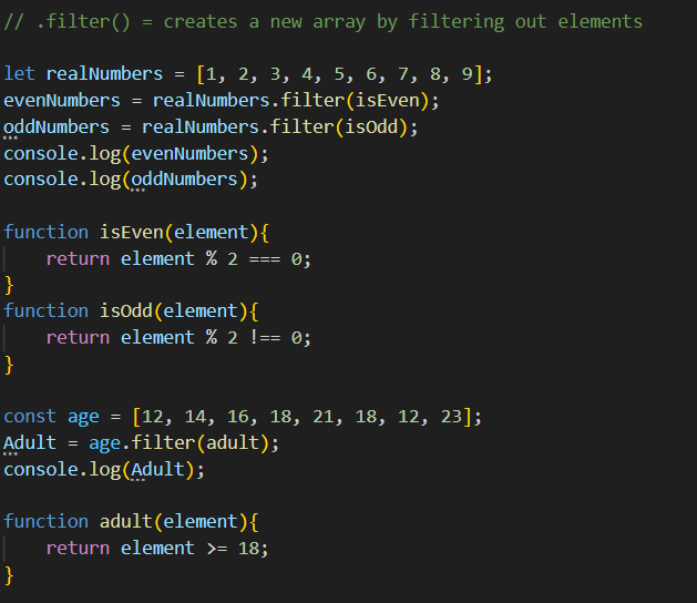 xavia_47's tweet image. So, this week I've been really busy so I've not been learning much tho I make sure I learn something per day 
And today being my day 13 of the #100daysofcodingchallenge of my #JavaScript journey, I learnt .filter(), and .return()🙂↕️