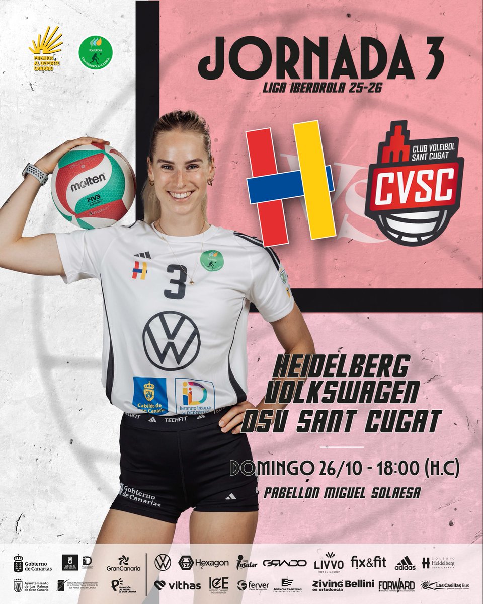 Volvemos a centrarnos en la Liga Iberdrola, el domingo recibimos al <a href="/VoleiSantCugat/">Voleibol Sant Cugat</a>.

📆 26 octubre
⌚️ 18:00h
🏟️ Miguel Solaesa
🚍 17:30 h. Fuente Luminosa
🎫 Adultos: 5€ - Menores 12 a 16: 3€ - Abonados, Menores de 12 y Federados del Club: Gratis

#VamosHeidelberg #TocaVivirlo