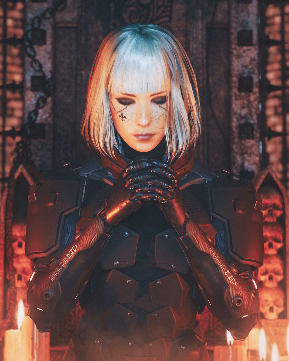 Cyberpunk 2077 -Adpeta Sororitas

No sister's armor mod so I improvised 
#Cyberpunk2077 #PhantomLiberty #Cyberpunk2077PhotoMode #VirtualPhotography #FramedSc