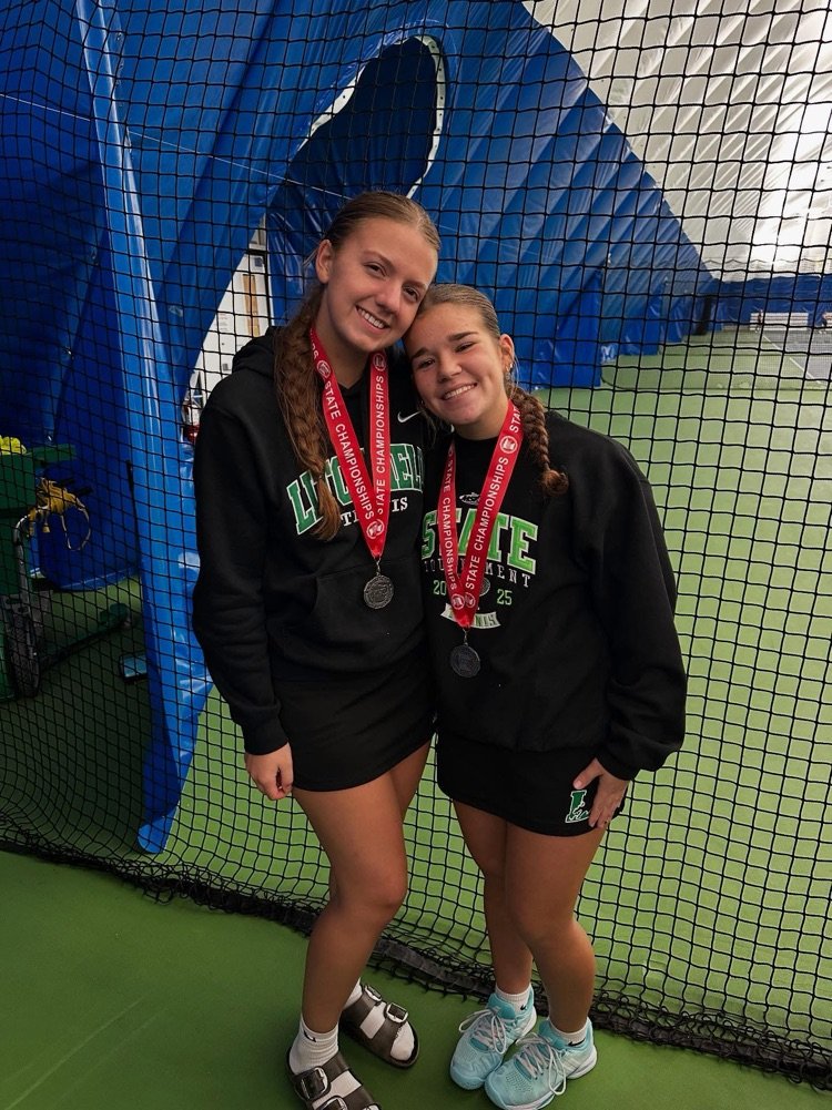 Huge congrats to these two awesome tennis players on their runner-up finish in the State Doubles Championship Tennis match.  Great job Molly and Isla!  Dragon Proud!  @litch465 #golitch