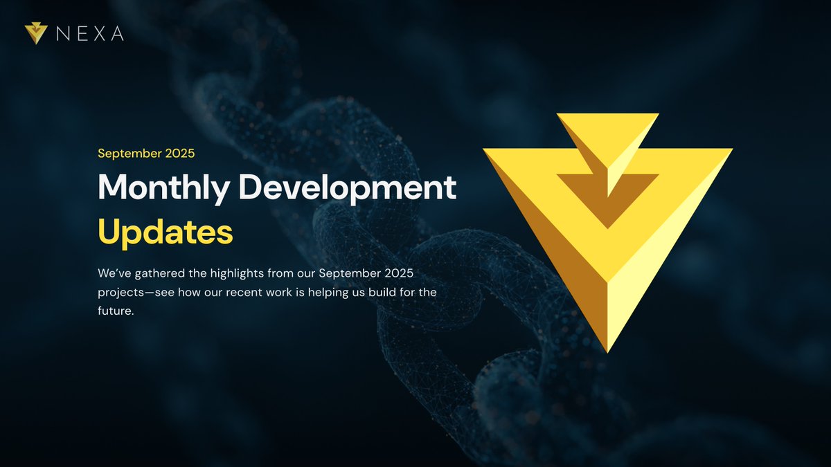NexaMoney's tweet image. 📢 Nexa Monthly Development Updates – September 2025
From core performance optimizations to new enterprise-ready wallet features, Nexa continues to evolve across its ecosystem.
✅NexaAppDemo – new project showcasing wallet integration examples.
✅BU Website – refreshed for…