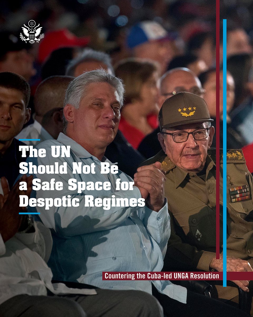 No democratic government should back an illegitimate regime that funds its repressive security apparatus with stolen remittances, trafficking in properties that have been confiscated and economic lifelines from authoritarian states. Voting “no” at UNGA is a vote for truth —and