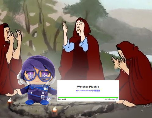 💙 OUR MAKESHIP WATCHER PLUSHIE HAS BEEN FULLY FUNDED 💙

but here's the catch: if we reach 400 units sold, we can give away some prizes!!  

can we get miss Watcher to 200% funded in the next 19 days? 😊