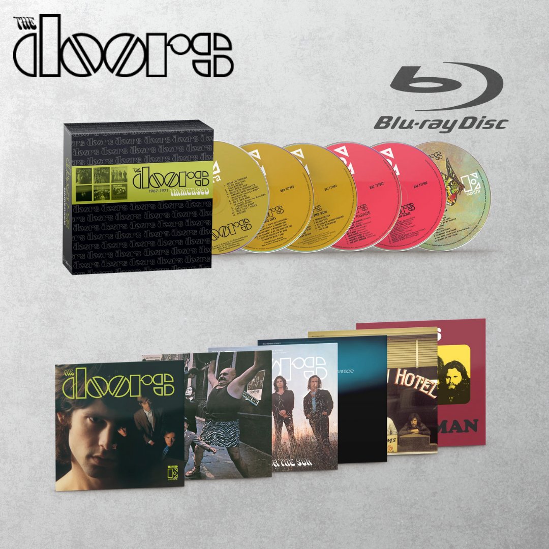 The Doors’ 60th anniversary continues with THE DOORS – IMMERSED 1967–1971, out today.

For the first time, all six studio albums are available in Dolby ATMOS on Blu-ray, alongside 5.1 surround and high-resolution stereo mixes. This set includes THE DOORS, STRANGE DAYS, WAITING