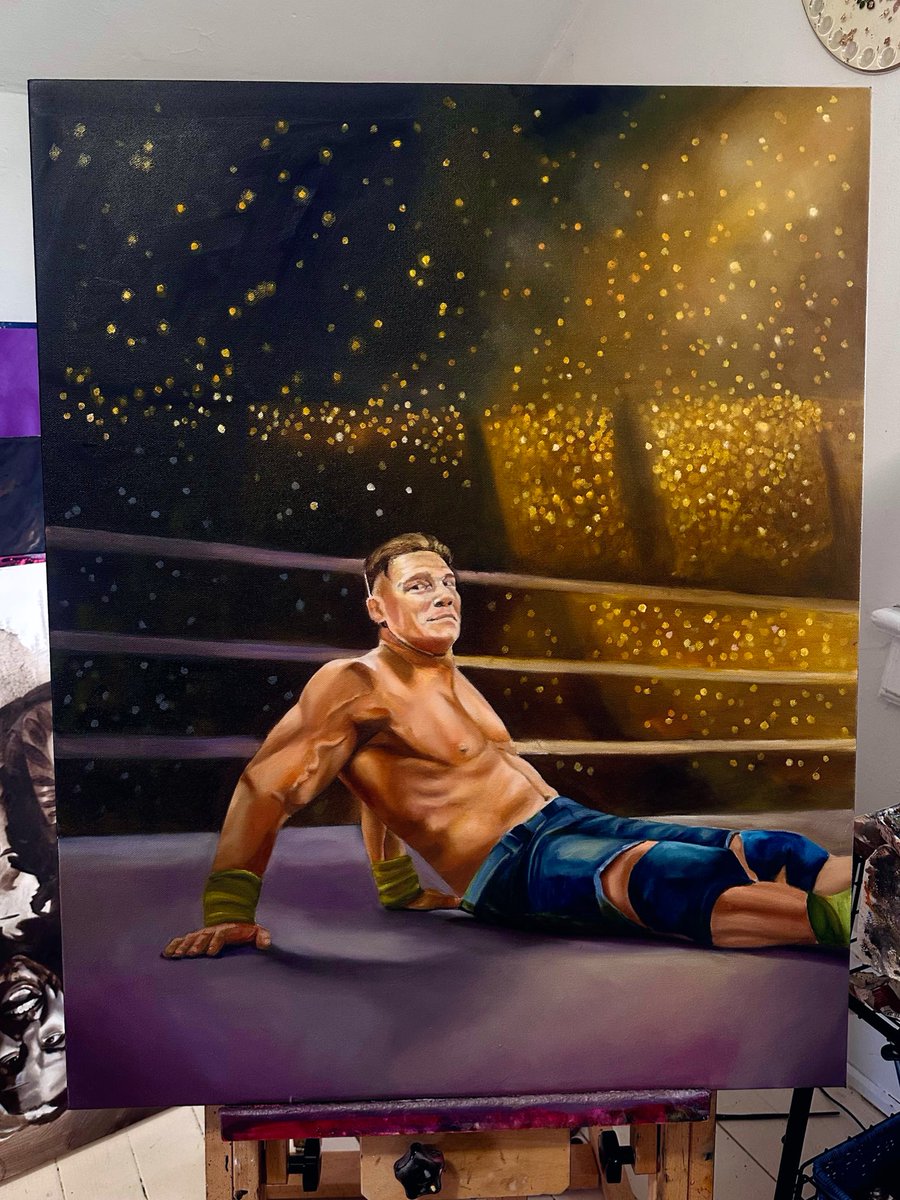 Finished pic of this painting ❤️ @johncena #wwe