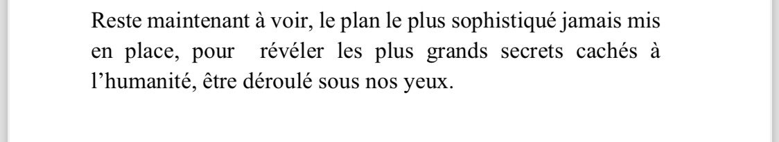 Une des facettes de ce que vous observez depuis plus de 5 ans se dérouler sous nos yeux , détaillée d’une très belle façon.

“, le plan le plus sophistiqué jamais mis
en place, pour révéler les plus grands secrets cachés à l’humanité, être déroulé sous nos yeux.” N’est pas catch