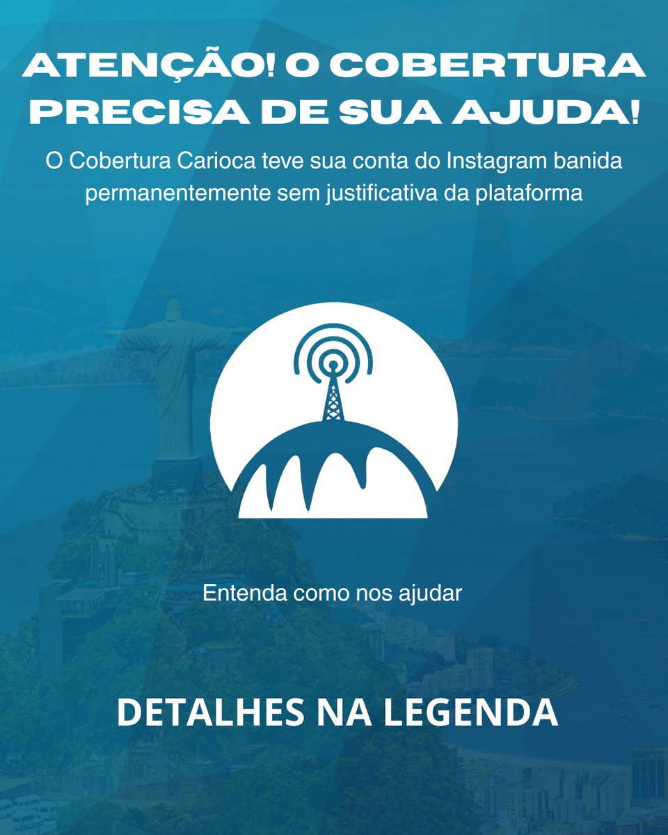 Viemos por esta postagem para esclarecer o que aconteceu e o principal: pedir a colaboração de quem gosta do nosso trabalho.

Nossa conta, que a pouco tempo chegou a marca de 1k seguidores e acumulava resultados expressivos, foi derrubada pelo Instagram no começo desta semana (+)
