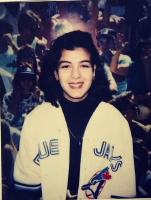 Picture it: Toronto 1993 
I still had never plucked my eyebrows and just started being allowed to wear lipstick. Before a game at the sky dome, you could get your Polaroid pic snapped. Tickets $17