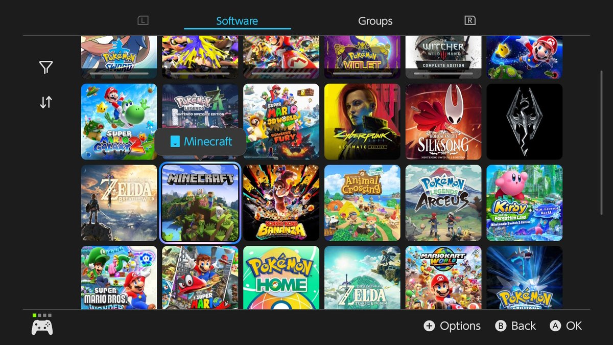 Pretty cool that aside from Cyberpunk, all of these games are loaded directly on my Switch 2. I remember having to constantly shuffle software on my switch 1, the memory upgrade is sweet af.