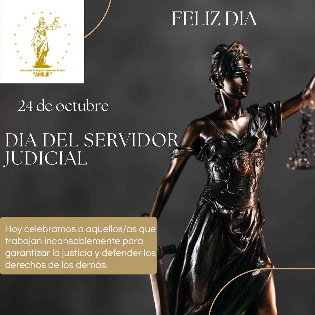 En el #DíaDelServidorJudicial, la <a href="/AMUJE_EC/">AMUJE</a> expresa su reconocimiento a quienes con ética, compromiso y vocación fortalecen la justicia ecuatoriana

Destacamos especialmente a las mujeres servidoras judiciales, cuyo liderazgo inspira una justicia más inclusiva y humana

#Justicia