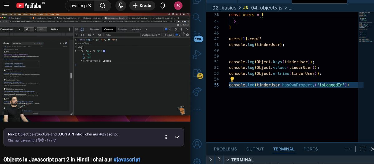 shashi_bk_23's tweet image. 🗓️ Day 13 of my 25-Day JavaScript Challenge! 🚀
Today, I deep-dived into JavaScript Objects — understanding how they form the foundation of data structuring in JS. 💡
#JavaScript #MasterjiApp #WebDevelopment #ObjectsInJS #CodingJourney #100DaysOfCode