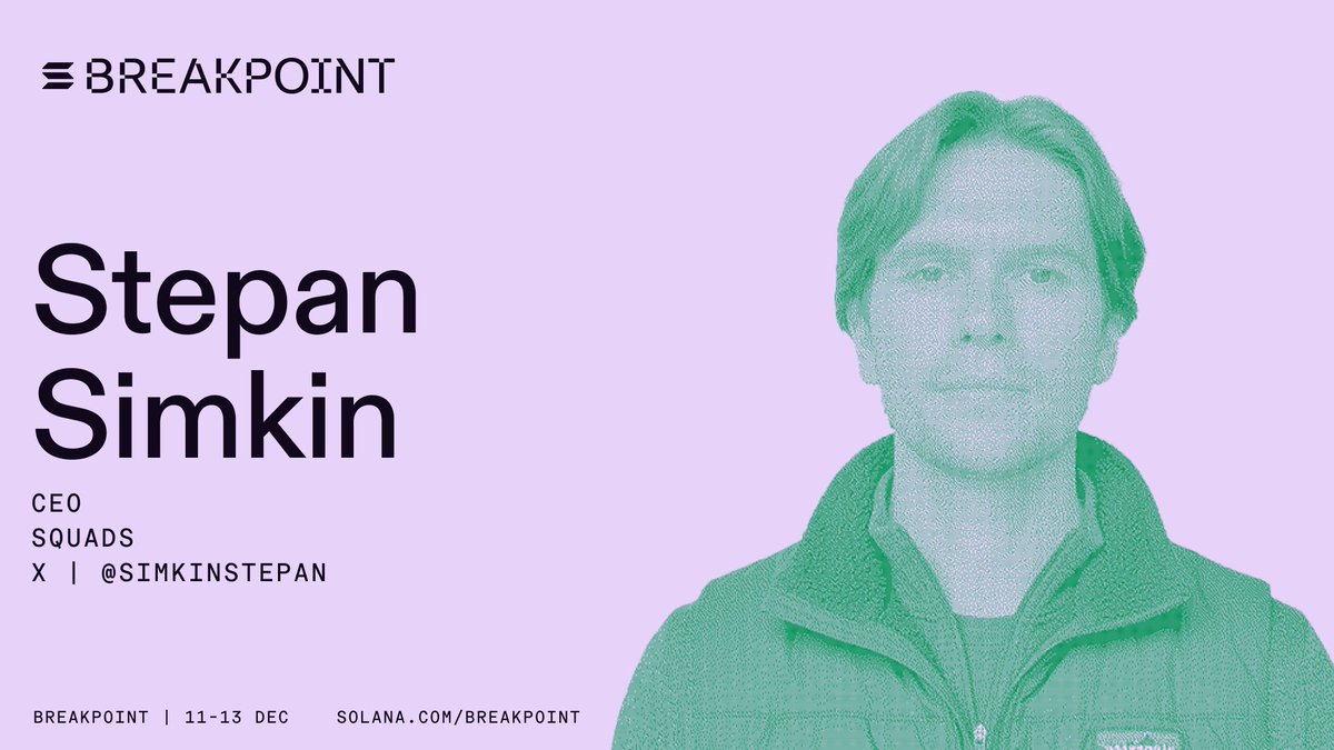 Solana Breakpoint 컨퍼런스의 Stepan Simkin 연사 카드