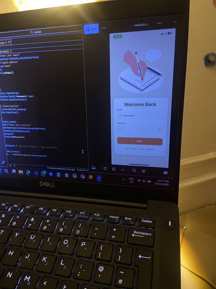 thejavabeast's tweet image. Let’s see what you’re working on tonight 👩🏾💻
I’d go first: 
I’m working on a mobile app that would be available for both iOS and android users 🤗👇