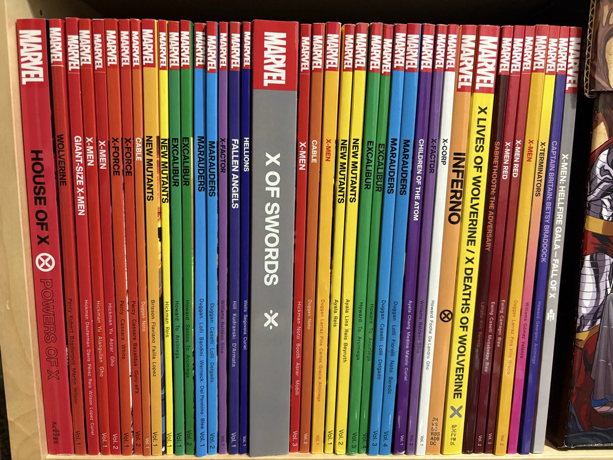 Slowly but surely making progress with my Krakoa collection. Now at 39/101 paperbacks.

Dawn of X is complete, Reign is halfway.