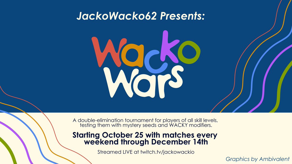 ambivalent (@ambivalent_exe) on Twitter photo INTRODUCING: WACKOWARS!
a fun filled double elimination tournament hosted by jacko :D (im posting this bc he doesn’t use twitter). graphics done by yours truly. 
showmatch erik v chloe 8pm est tonight 
first match starts tmr at 1pm est!
discord below if you want to get updates. INTRODUCING: WACKOWARS!
a fun filled double elimination tournament hosted by jacko :D (im posting this bc he doesn’t use twitter). graphics done by yours truly. 
showmatch erik v chloe 8pm est tonight 
first match starts tmr at 1pm est!
discord below if you want to get updates.