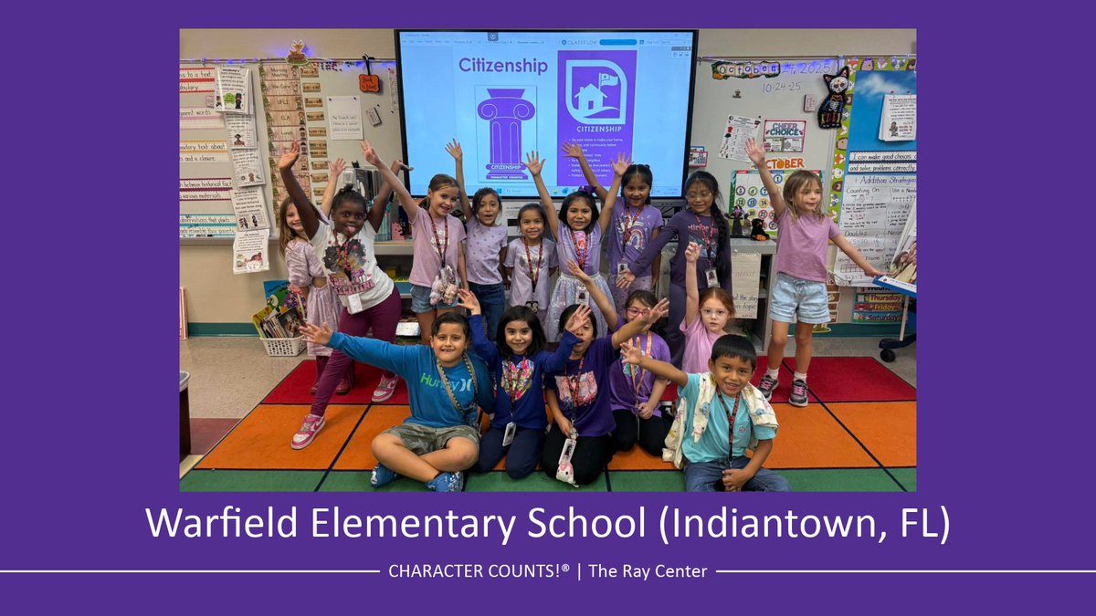 CHARACTERCOUNTS's tweet image. We hope you have had a wonderful #CharacterCountsWeek! Your purple looked magnificent today, way to show up and show #GoodCitizenship. 💜