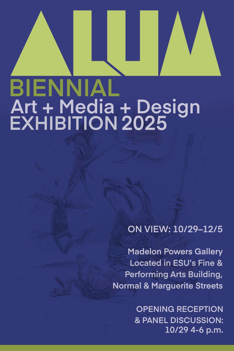 The #Alumni Biennial Exhibition “‘...is a testament to the transformative power of visual culture and creative education’” -Darlene Farris-Labar
Make sure to stop by the Madelon Powers Gallery 10/29, 4-630 p.m. to see this timeless collaboration!