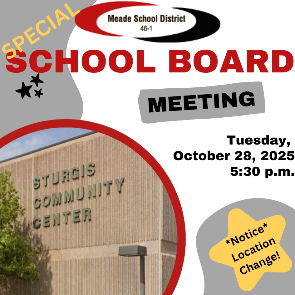 Special School Board Meeting - Tuesday, October 28, 2025 meade.k12.sd.us/o/msd/article/…