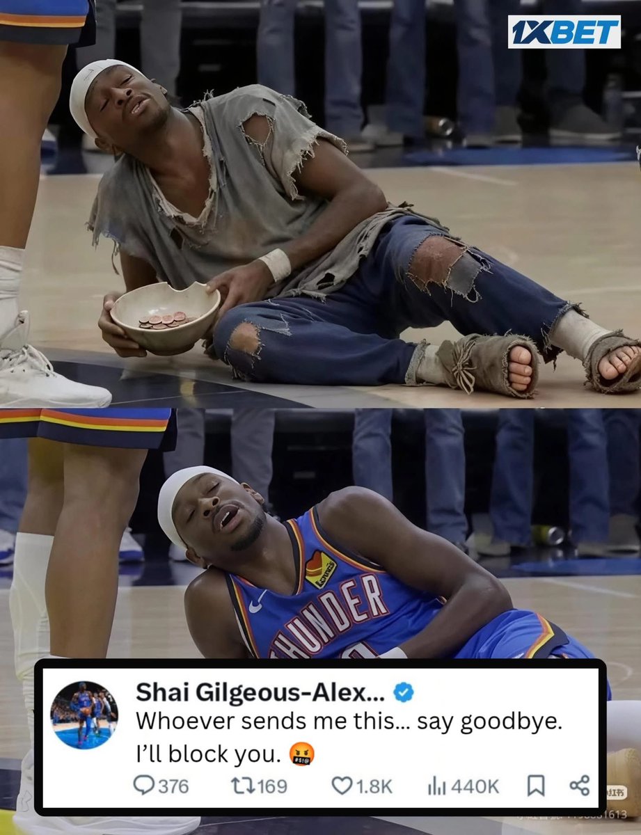 Hoopss's tweet image. Shai got mad after fans sent him this trolled pic, making him look like he’s begging for free throws😭