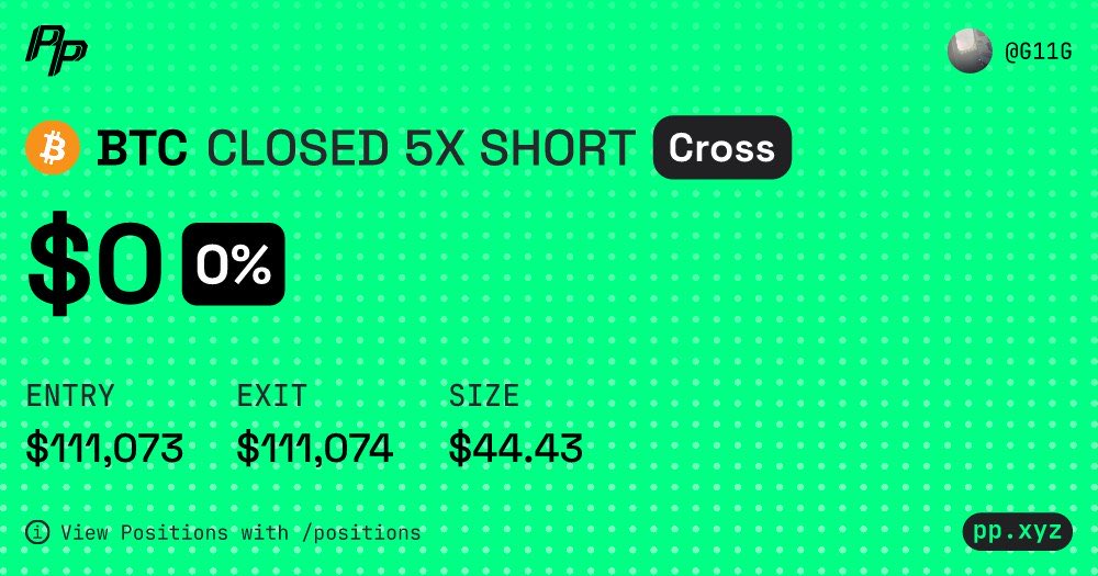 General11GRAMs's tweet image. My PnL card

#dYdXPocketProBot