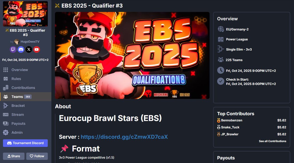 It’s been a long time since I’ve seen a Matcherino tournament with over 200 teams participating. Very satisfied and grateful that the tournament we’re organizing has brought that level of participation back.

Really got a bit of that good old days feeling back haha