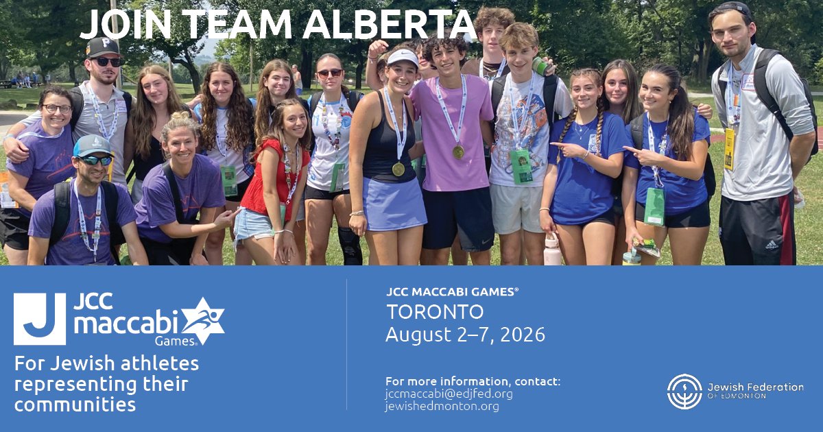 Is your teen interested in sports and meeting Jewish peers from other communities? Find out more information about the 2026 JCC Maccabi Games that will be in Toronto! There is a Q&amp;A session on Sunday, October 26 at 7:30 p.m. at Talmud Torah School.
