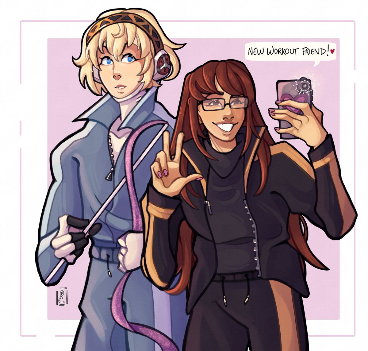 palecryptid's tweet image. aigis and sumi workout buddies 💙❤️
(belated persona for gaza gift for @eggofwins ! thank you so much for the donation!!)