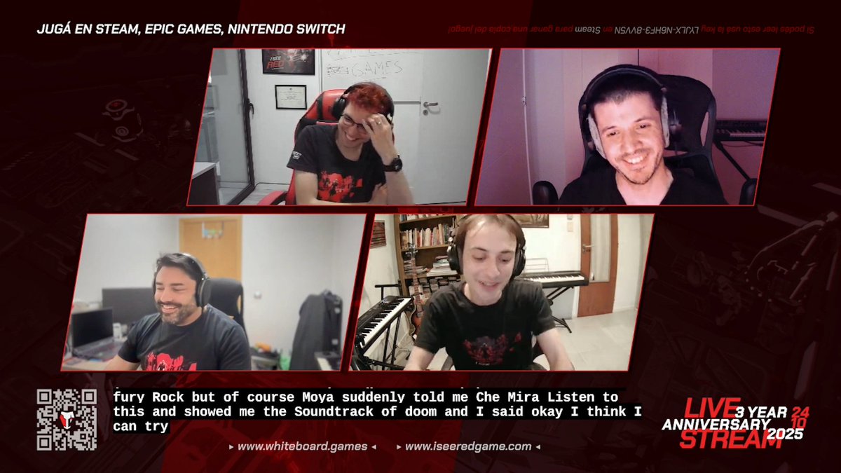 SIGUE EL STREAM DE ANIVERSARIO!

Habla ahora el increíble equipo detrás del audio y #soundtrack de I See Red 🎙️🔥

📢 Miralo en youtube.com/watch?v=0vBA9g… 🔴