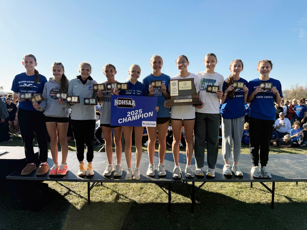 2025 NDHSAA Class B Girls Cross Country Team State Champions: Hillsboro ...