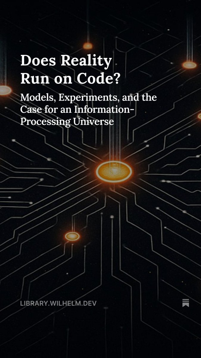 drxwilhelm's tweet image. Does Reality Run on Code? — Symmetry in nature is interpreted as a reflection of informational efficiency, with highly symmetric states requiring less information to encode. open.substack.com/pub/drxwilhelm…