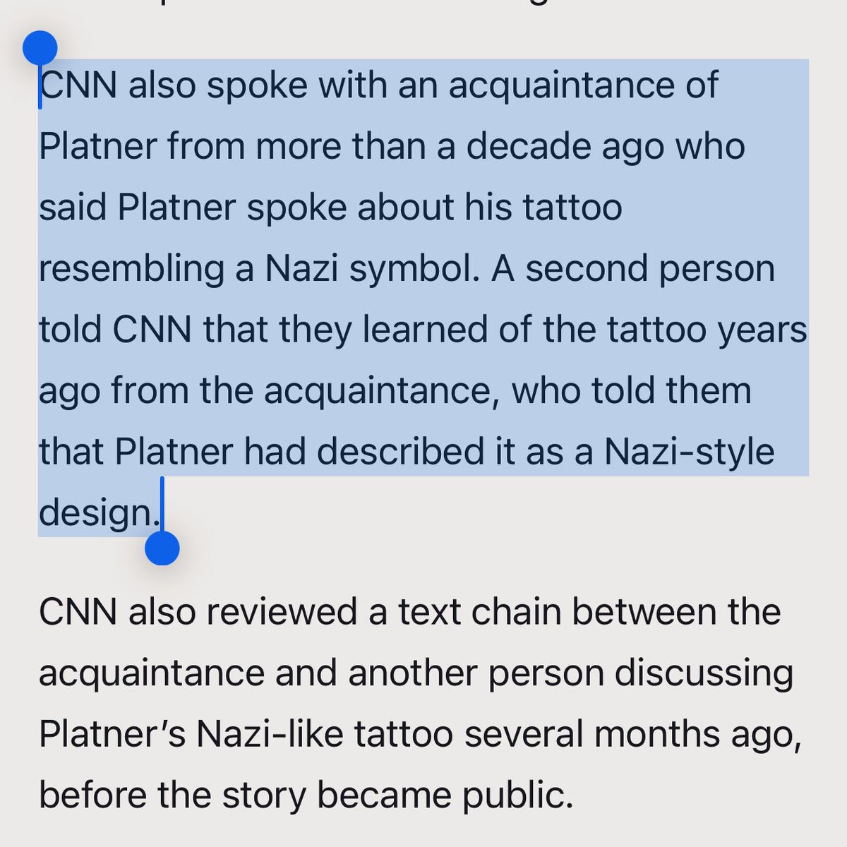 KaivanShroff's tweet image. CNN confirms that multiple sources suggest Graham Platner knew his tattoo was a Nazi symbol years prior to launching his campaign — and is now blatantly lying about it. 
cnn.com/2025/10/24/pol…