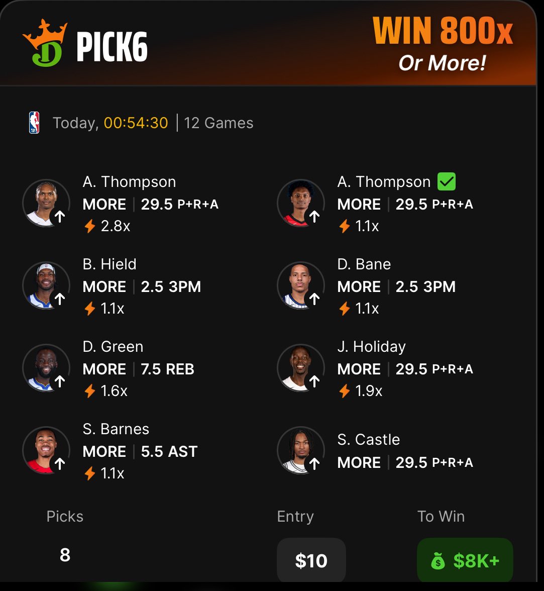 TheLibraMonster's tweet photo. 2 more I decided to throw in. Let’s get it 🤑🤑🤑
#GamblingX #GamblingTwitter #GamblingCommunity #Pick6 https://t.co/BWP2DjU0iR