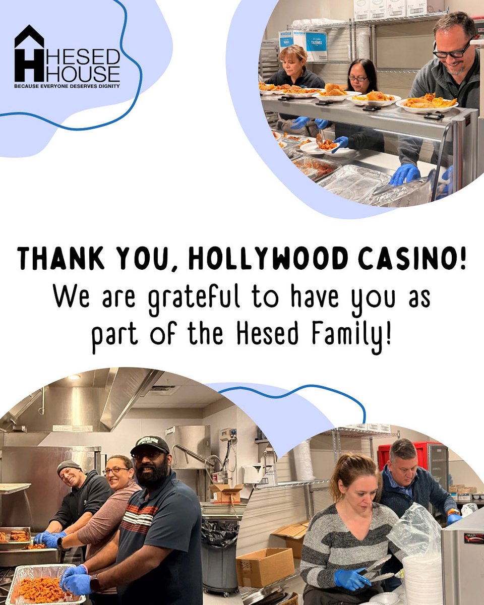 This week, our friends from <a href="/HollywoodAurora/">Hollywood Casino Aurora</a> served lunch in our Adult Shelter! Thank you for your support and for helping us care for our neighbors in need!
