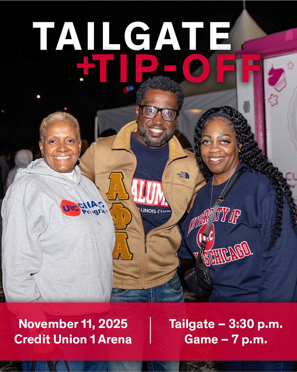 Tailgate with the UIC Alumni Association and cheer on the Flames!
RSVP by Nov. 4 to receive two free game tickets.
Let’s pack the arena and show our Flames spirit!
go.uic.edu/AlumniHoCo 
#UICAlumni #FlamesFlyTogether #GoFlames