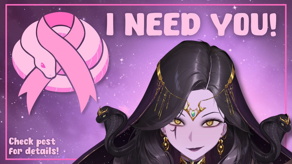 VexTheSunEater's tweet image. I need you! (To help me save lives!)
If you are a vtuber, a content creator, or an artist mutual of mine, and want to help with the Breast Cancer Charity Stream on the 29th, please reply to this post! Zolon will be reaching out to people ASAP! 
(I know we made a post about this…