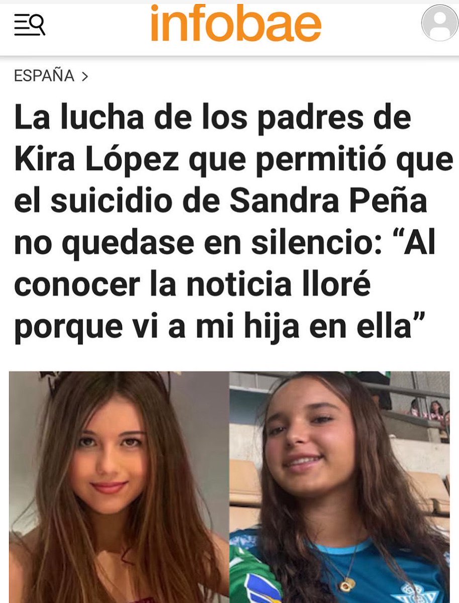 José Manuel López Viñuela - Padre de Kira López (@jmporkiralopez) on Twitter photo La lucha de los padres de Kira López que permitió que el suicidio de Sandra Peña no quedase en silencio: “Al conocer la noticia lloré porque vi a mi hija en ella”
Desde que su hija Kira se suicidase en 2021, José Manuel López Viñuela, a través de su asociación Trencats, se ha La lucha de los padres de Kira López que permitió que el suicidio de Sandra Peña no quedase en silencio: “Al conocer la noticia lloré porque vi a mi hija en ella”
Desde que su hija Kira se suicidase en 2021, José Manuel López Viñuela, a través de su asociación Trencats, se ha