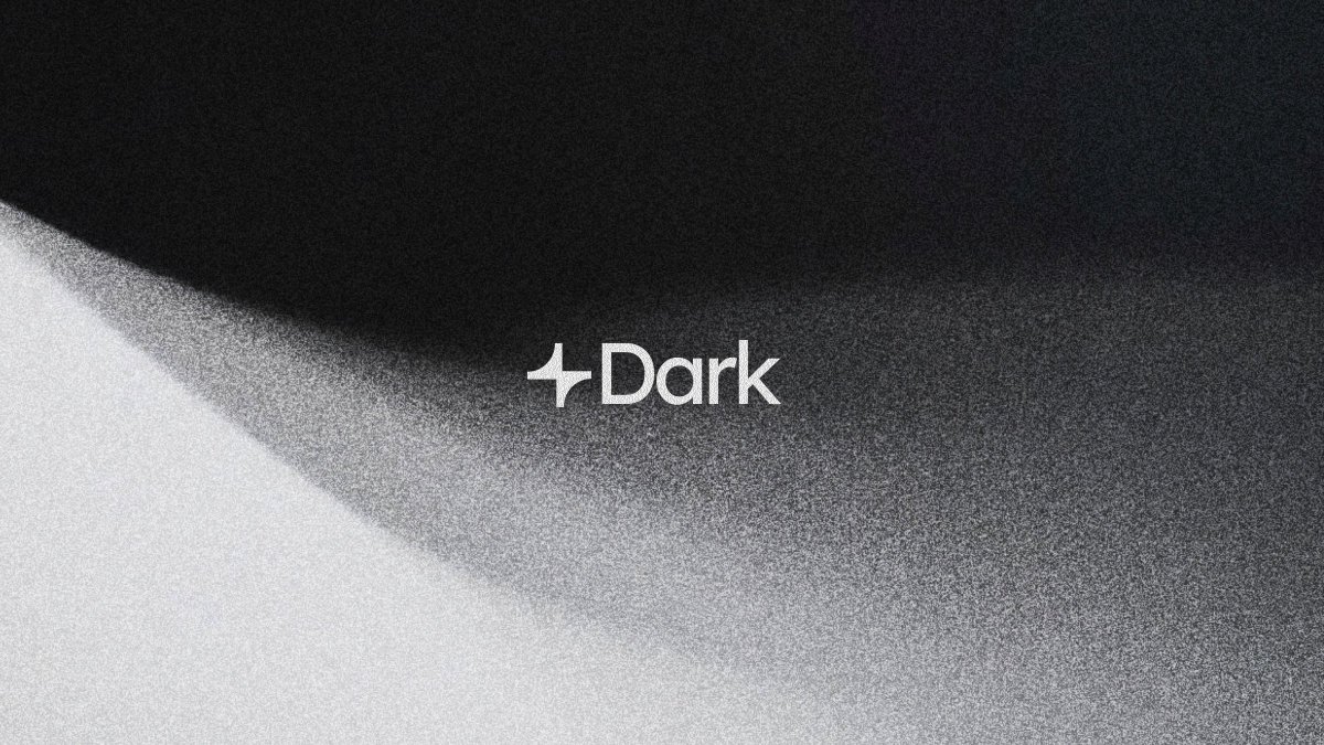 Dark Research AI's new +Dark logo on a gradient background