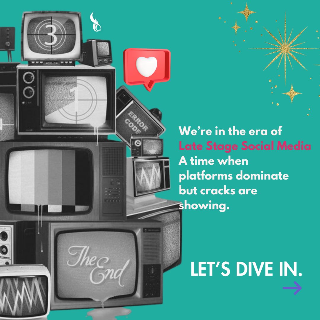 Endless scrolling. Fake news. Digital burnout. 

😵💫 You’re not alone—welcome to Late Stage Social Media. The cracks are showing, and it’s time to rethink our habits + imagine a better online future. 💭✨