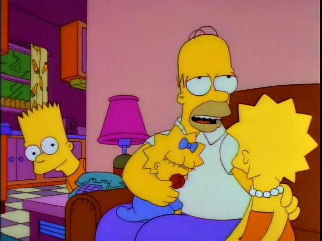Oh, come on, honey. You know how it turns out.

After all, you wouldn't be here today, if I hadn't become the responsible head of a household.

Hey Homer, can we have a can of frosting for lunch?

Okay.

#Simpsons