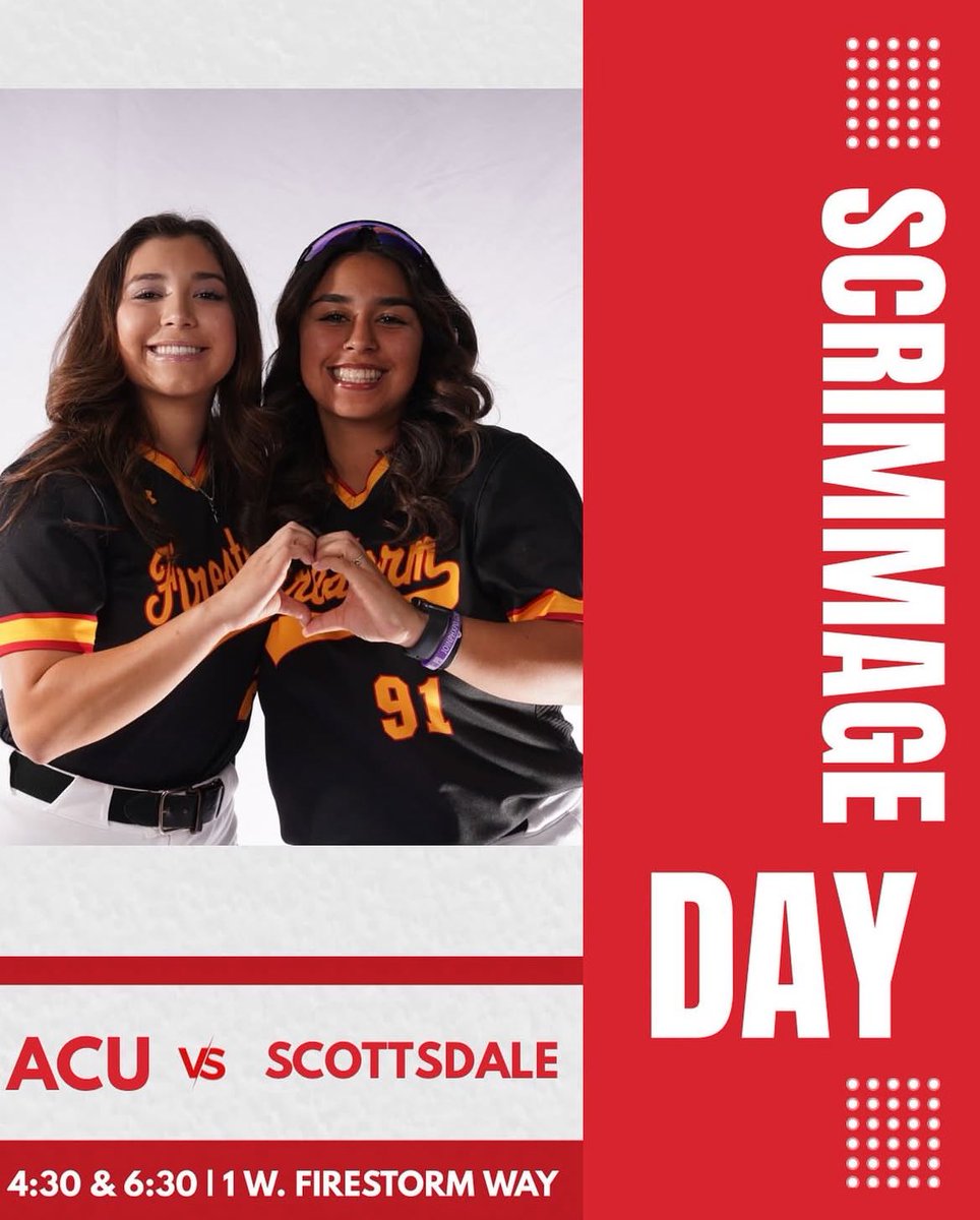 Friday Night Lights! 

📍 ACU Softball Field
⌚️ 4:30 &amp; 6:30 
🆚 Scottsdale CC