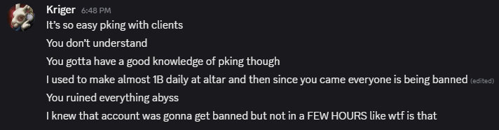 AbyssOSRS's tweet image. Fuck around and find out 

S/o @Mankedupmage for actually being super helpful over the last few weeks