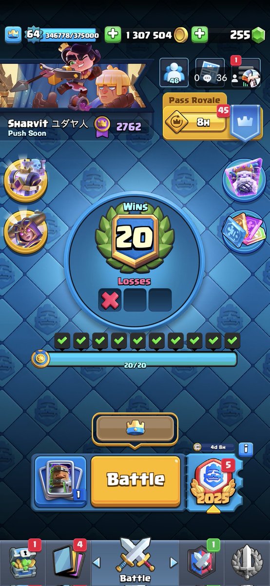 20W X2 ,The decks i faced: egiant egiant, motherwitch piggs, golem🤤