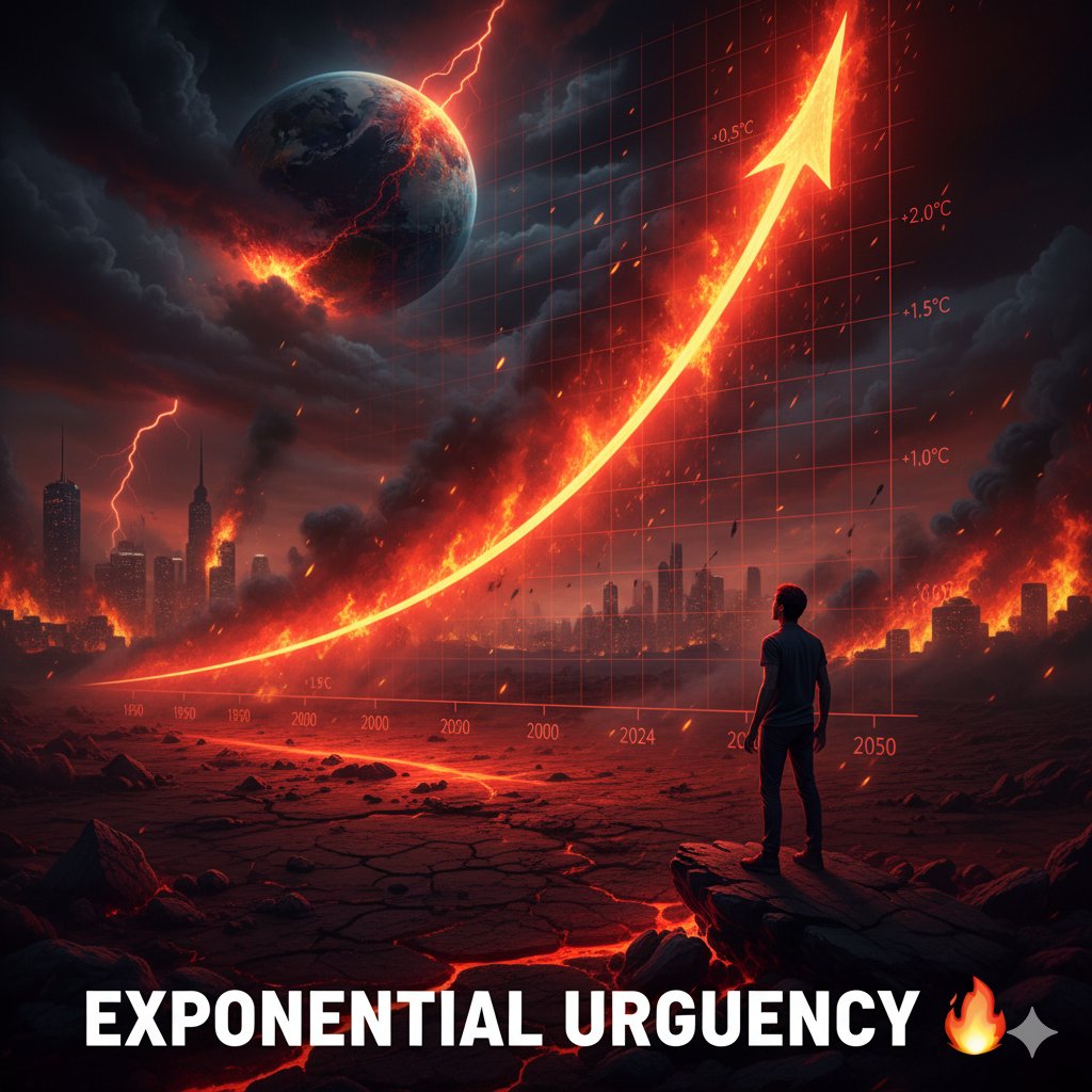 EcoWithZahra's tweet image. When we talk about global temperature rise, we're talking about an exponential curve, not a straight line. That means the rate of change is accelerating .This is why small degree changes matter so much. 🔥 
#ClimateMath #DataDriven