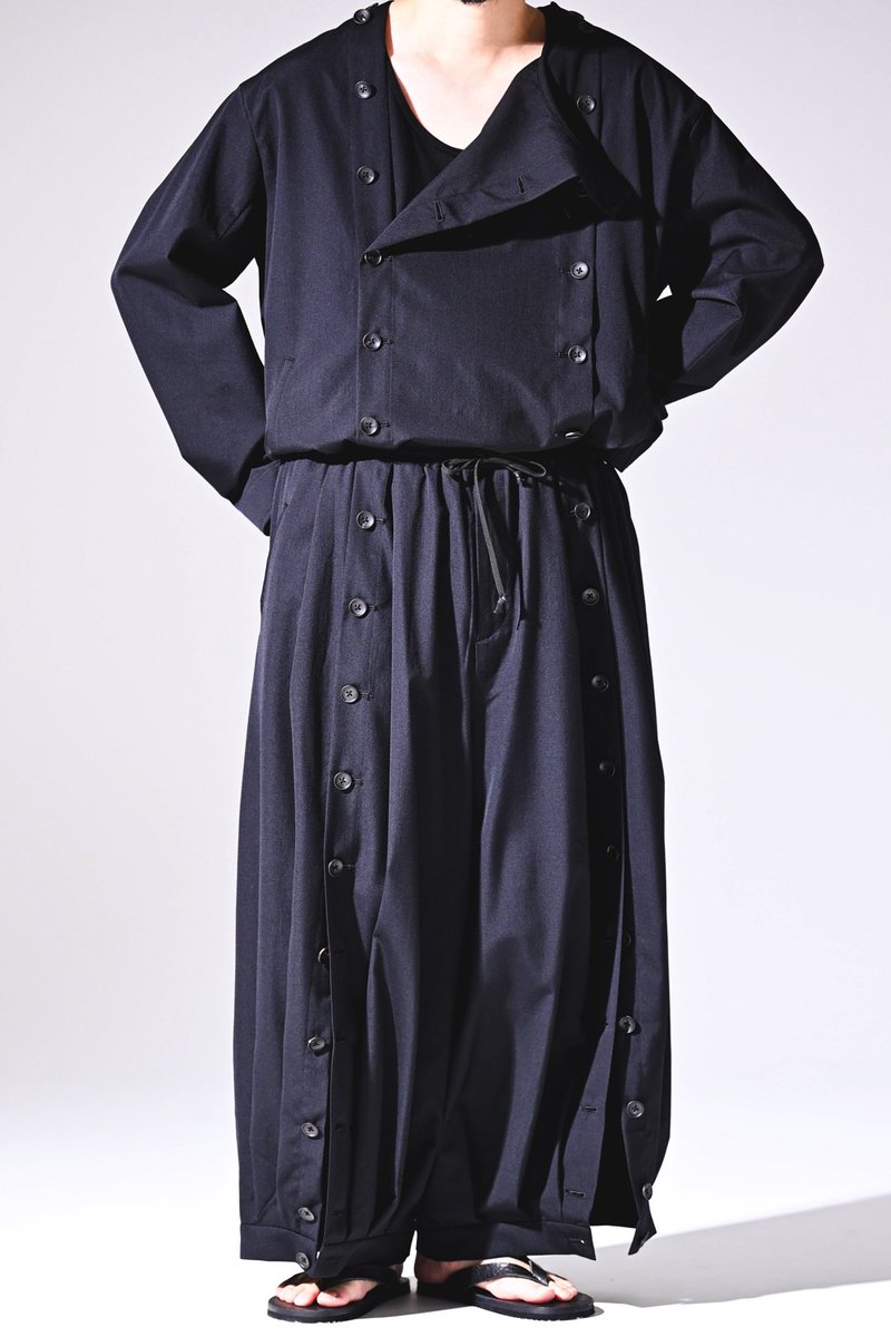 bishool セットアップ BISHOOL] Melton Rib Big Blouson black 高級毛織物の産地