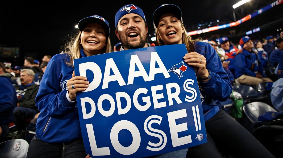 Now I can post it! DAAA DODGERS LOSE!

Game One: 

Toronto <a href="/BlueJays/">Toronto Blue Jays</a> 11 Dodgers 4

Just 3 more to go!!

World Series history made by Addison Barger hitting the first pinch hit grand slam home run EVER in the World Series! Cheers!
#WorldSeries  #WantItAll  #Toronto #BlueJays  #MLB