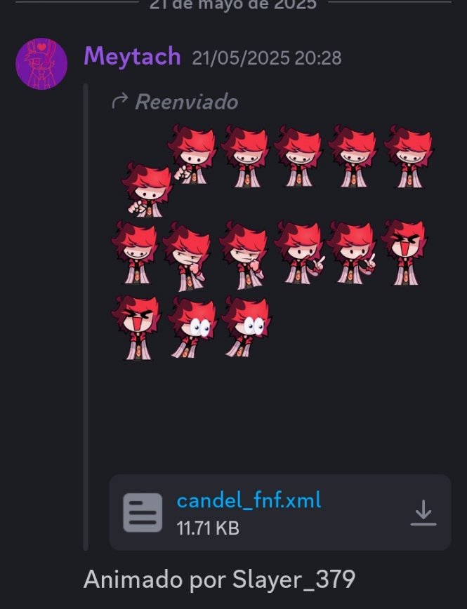 Estubimos avanzando de a poco en el mod y viene Gift(coder) a decirme q quien Animo a Candel LO HIZO TODO MAL!

Graficos basura en los frames 
La downpose no esta sentada
El xml esta bugeado
Tuvimos que rehacer la animacion por 4ta vez 

#fnf #meytachmedley
