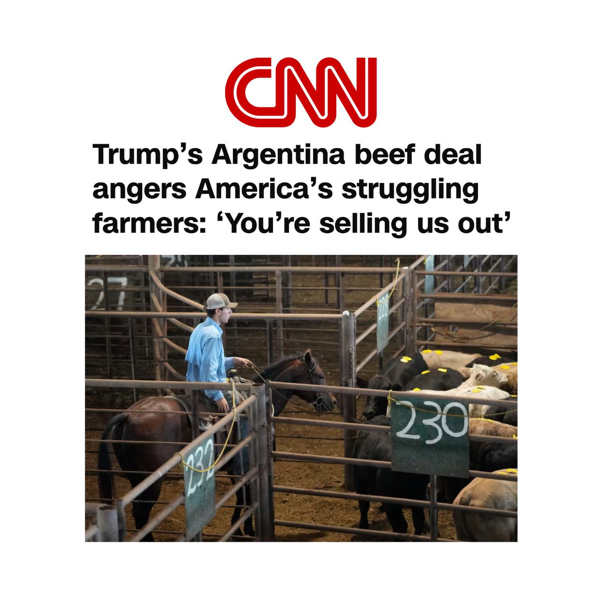 Governor Gavin Newsom (@cagovernor) on Twitter photo Trump is sending ARGENTINA $20B and increasing their beef imports while STARVING AMERICAN FAMIILIES.
There's funding available to help keep food benefits, but Trump just doesn’t want to provide it.
What'll it take for him to start leading the country he actually lives in? Trump is sending ARGENTINA $20B and increasing their beef imports while STARVING AMERICAN FAMIILIES.
There's funding available to help keep food benefits, but Trump just doesn’t want to provide it.
What'll it take for him to start leading the country he actually lives in?