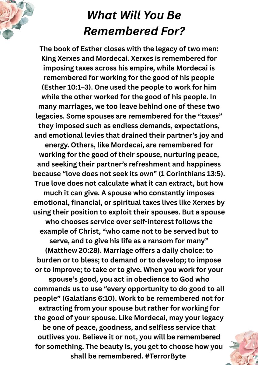 kamuteera's tweet image. Believe it or not, you will be remembered for something. The beauty is, you get to choose how you shall be remembered. #TerrorByte