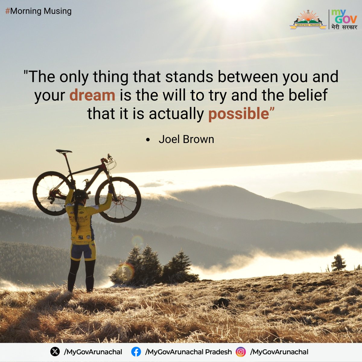 MyGovArunachal's tweet image. #MorningMusing

Here&apos;s an inspiring quote to start your day off right.