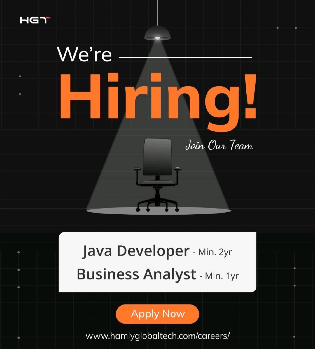 UpdatesTanjore's tweet image. Our #Thanjavur based Hamly Global Tech is hiring for 👇🏻
💻 Java Developer – Min. 2 yrs exp
📊 Business Analyst – Min. 1 yr exp
If you’ve got the skills and passion, this could be your next big step!
Check this: hamlyglobaltech.com/careers
#HamlyGlobalTech #TechCareers 
#Thanjavur